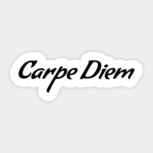 Carpe Diem / Hand Drawn Lettering / Black on White Sticker